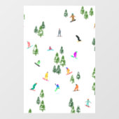 Autocollant Pour Fenêtre Freeride Snowboarder Illustration de snowboard (Feuille)