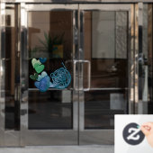 Autocollant Pour Fenêtre French Horn Band Classe de musique (Porte de bureau)