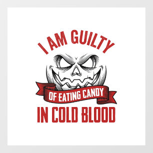 Autocollant Pour Fenêtre Friandise d'Halloween Coupable Design de Citrouill
