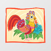 Autocollant Pour Fenêtre Frida Kahlo Chicken Graphic (Feuille)