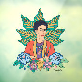 Autocollant Pour Fenêtre Frida Kahlo Graphisme floral coloré (Feuille 3)