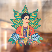Autocollant Pour Fenêtre Frida Kahlo Graphisme floral coloré (Feuille 2)