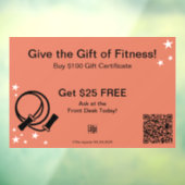 Autocollant Pour Fenêtre Friendly Gym Noël Certificat cadeau Promotion (Feuille 3)