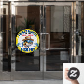 AUTOCOLLANT POUR FENÊTRE FRITES DE POISSON (Porte de bureau)