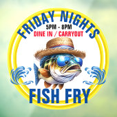 AUTOCOLLANT POUR FENÊTRE FRITURE DE POISSON (Feuille 3)