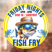 AUTOCOLLANT POUR FENÊTRE FRITURE DE POISSON (Feuille 2)