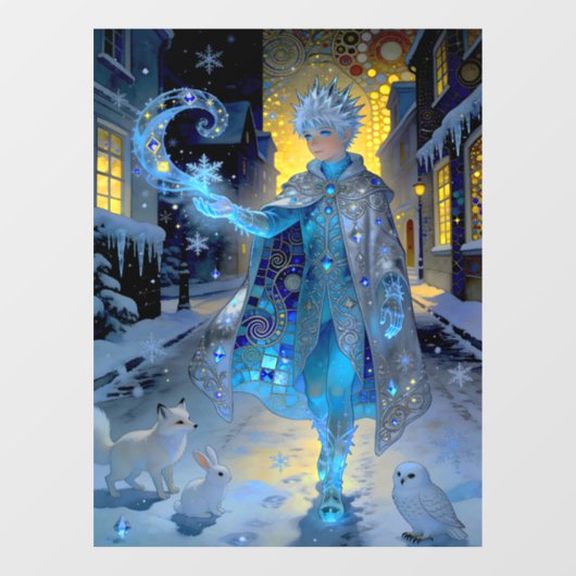 Autocollant Pour Fenêtre Frostmaker of a Moonlit Street – A Winter Portrait (Feuille)