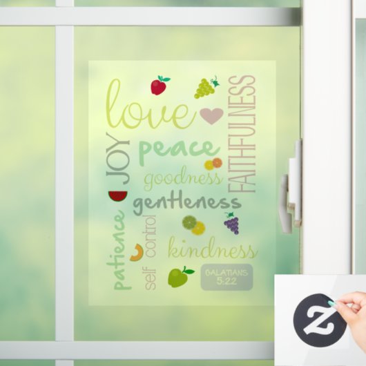 Autocollant Pour Fenêtre fruit de l'Esprit Saint mignon foi chrétienne (Maison)