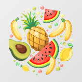 Autocollant Pour Fenêtre Fruits d'été frais Motif (Feuille)