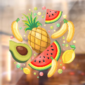 Autocollant Pour Fenêtre Fruits d'été frais Motif (Feuille 2)