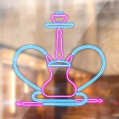 Autocollant Pour Fenêtre Fumer Shop Faux Neon Signboard Hookah Pipe (Feuille 2)