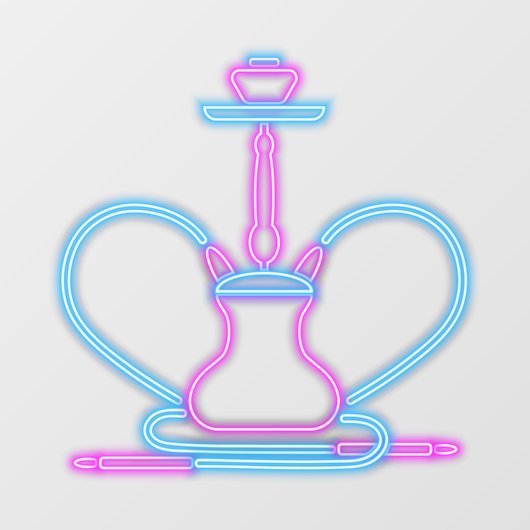 Autocollant Pour Fenêtre Fumer Shop Faux Neon Signboard Hookah Pipe (Feuille)