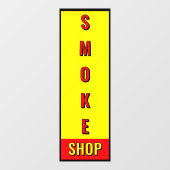 Autocollant Pour Fenêtre Fumer Shop rouge jaune noir advert (Feuille)