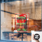 Autocollant Pour Fenêtre Fun ATTENTION ELF REGARDER Noël (Fenêtre de café)
