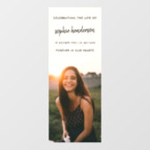 Autocollant Pour Fenêtre Funérailles modernes | Célébration de la vie Scrip (Feuille)