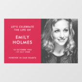 Autocollant Pour Fenêtre Funérailles modernes | Célébration rose de la vie (Feuille)