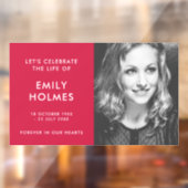 Autocollant Pour Fenêtre Funérailles modernes | Célébration rose de la vie (Feuille 2)