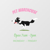 Autocollant Pour Fenêtre Funny Border Collie chien en course dessin animé (Feuille)