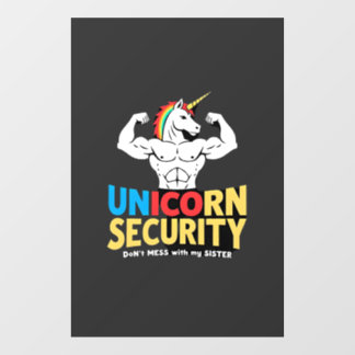 Autocollant Pour Fenêtre Funny Brother Unicorn Security Dont Mess With My S