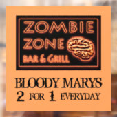 Autocollant Pour Fenêtre Funny Halloween Zombie Zone Bloody Marys (Feuille 2)