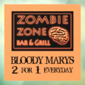 Autocollant Pour Fenêtre Funny Halloween Zombie Zone Bloody Marys (Feuille 3)