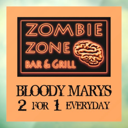 Autocollant Pour Fenêtre Funny Halloween Zombie Zone Bloody Marys (Feuille 3)