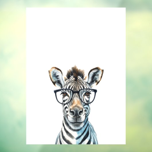 Autocollant Pour Fenêtre Funny Zebra Porter des lunettes (Feuille 3)