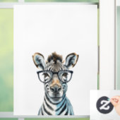 Autocollant Pour Fenêtre Funny Zebra Porter des lunettes (Maison)