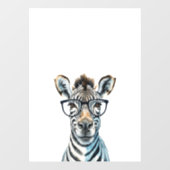 Autocollant Pour Fenêtre Funny Zebra Porter des lunettes (Feuille)