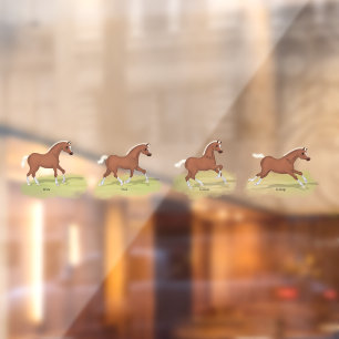 Autocollant Pour Fenêtre Gaits du cheval mignon Foal Sorrel Equestrian