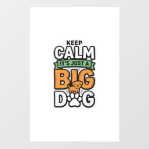 Autocollant Pour Fenêtre Garde calme grand chien design vectoriel vintage_1