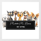 Autocollant Pour Fenêtre Garde d'animaux Drôles Chats Chiens Fous Professio (Feuille)