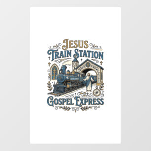 Autocollant Pour Fenêtre Gare de train Jésus Gospel Express Gare de train J