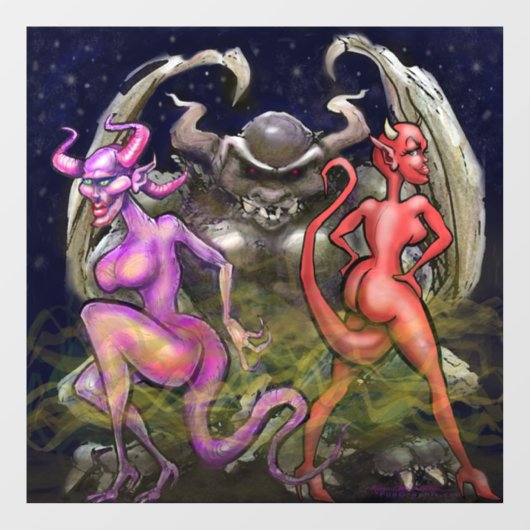 Autocollant Pour Fenêtre Gargoyle n Fenêtre Fae foncé Classer (Feuille)