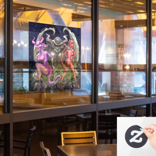 Autocollant Pour Fenêtre Gargoyle n Fenêtre Fae foncé Classer (Fenêtre du restaurant)