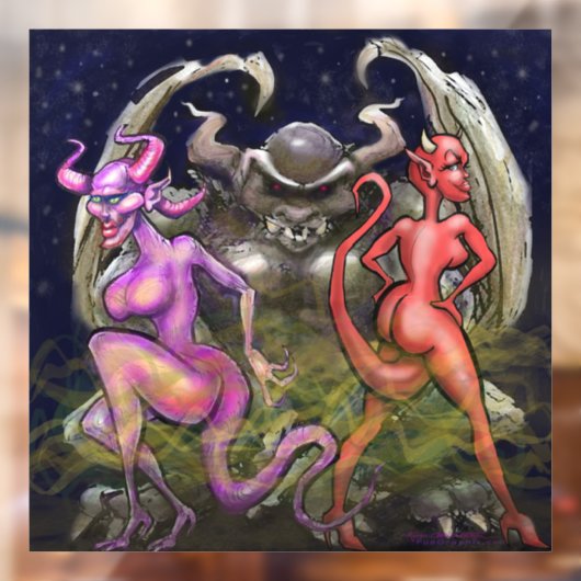 Autocollant Pour Fenêtre Gargoyle n Fenêtre Fae foncé Classer (Feuille 2)