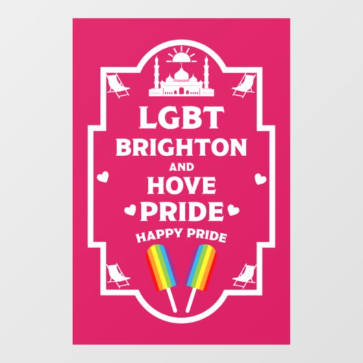 Autocollant Pour Fenêtre Gay pride Brighton (Feuille)
