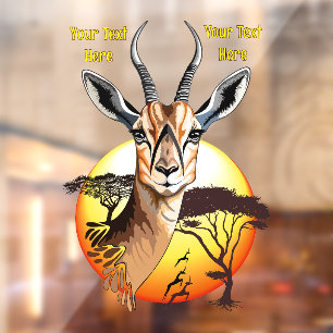 Autocollant Pour Fenêtre Gazelle Antelope africaine animal sauvage