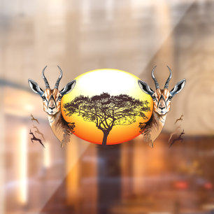 Autocollant Pour Fenêtre Gazelle Antelope africaine animal sauvage