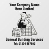 Autocollant Pour Fenêtre General Builder ou Building Services Company (Feuille)