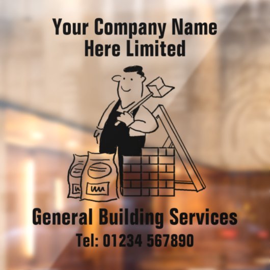 Autocollant Pour Fenêtre General Builder ou Building Services Company (Feuille 2)