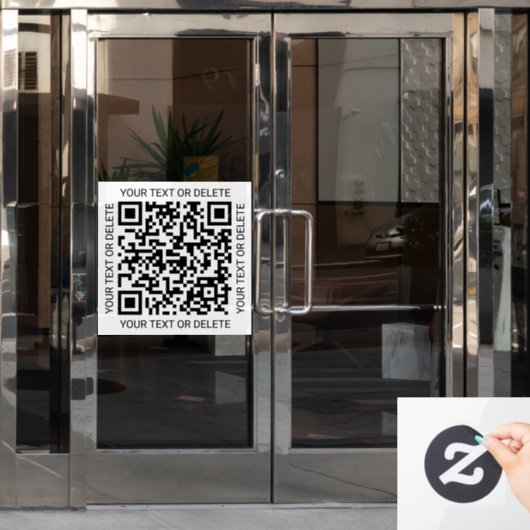 Autocollant Pour Fenêtre Générateur de code QR Simple Noir et Blanc Moderne (Porte de bureau)