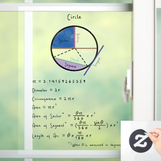 Autocollant Pour Fenêtre Géométrie d'une référence mathématique circulaire  (Maison)