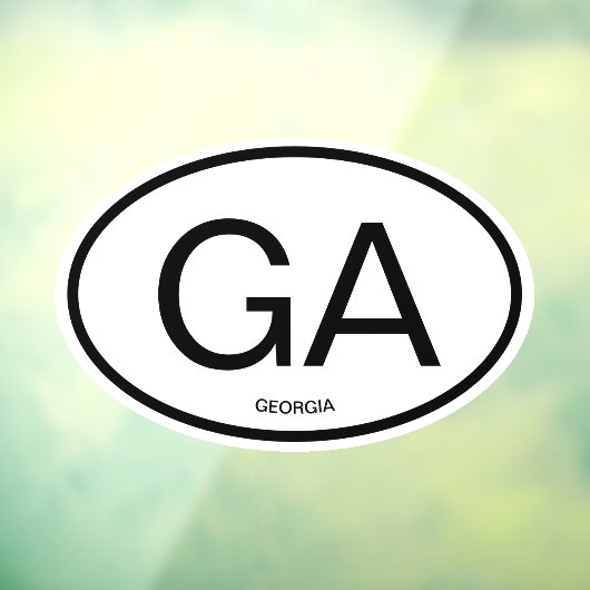 Autocollant Pour Fenêtre Géorgie code d'état abréviation voiture de forme o (Feuille 3)