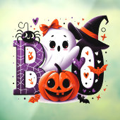 Autocollant Pour Fenêtre Ghost mignon et Halloween Citrouille 'Boo' (Feuille 3)