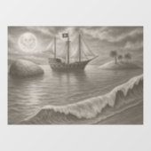 Autocollant Pour Fenêtre Ghost Ship – Haunting Nautical Pirate (Feuille)