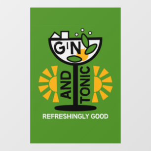 Autocollant Pour Fenêtre Gin Et Boissons Toniques Art