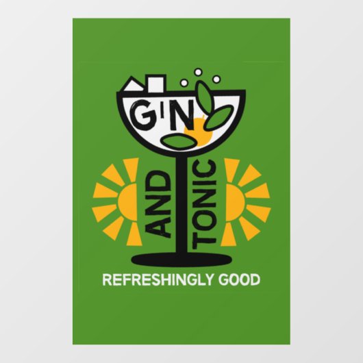 Autocollant Pour Fenêtre Gin Et Boissons Toniques Art (Feuille)