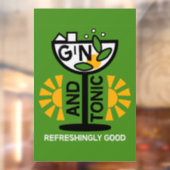 Autocollant Pour Fenêtre Gin vintage Et Art Tonique (Feuille 2)