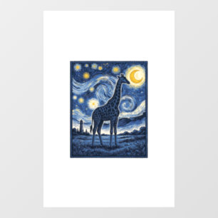 Autocollant Pour Fenêtre Girafe Nuit Étoilée Vintage